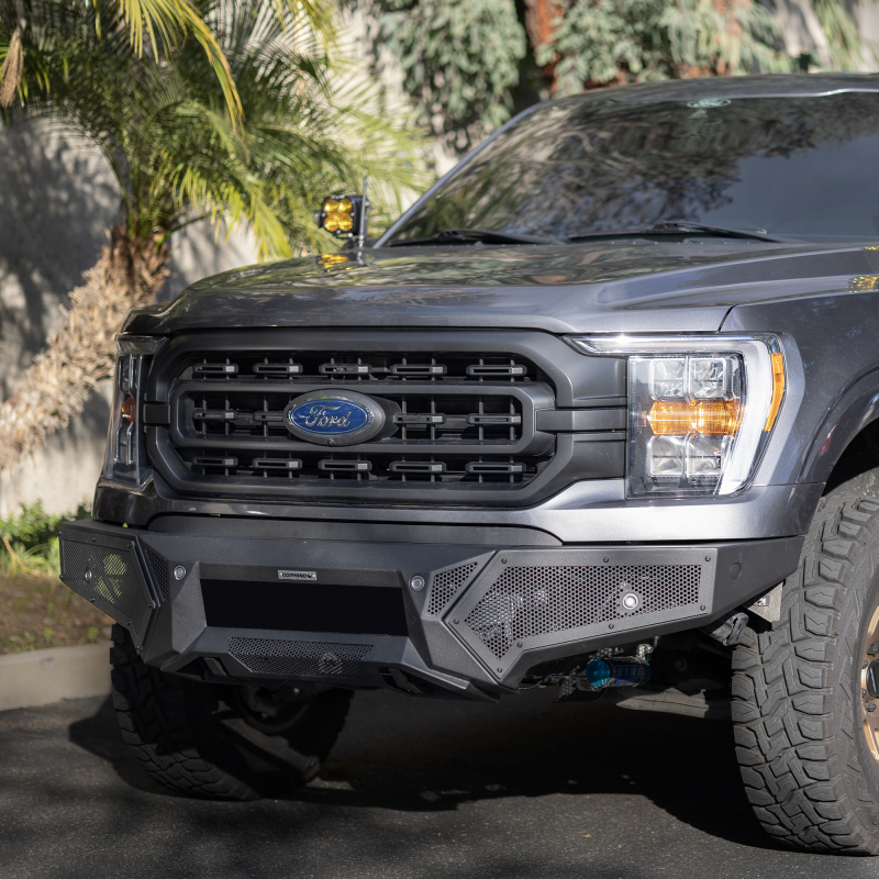 Ford F-150 Bumper - Front - Go Rhino - Element with Fixed Light Bar Mount - Textured Black - `21-`23
